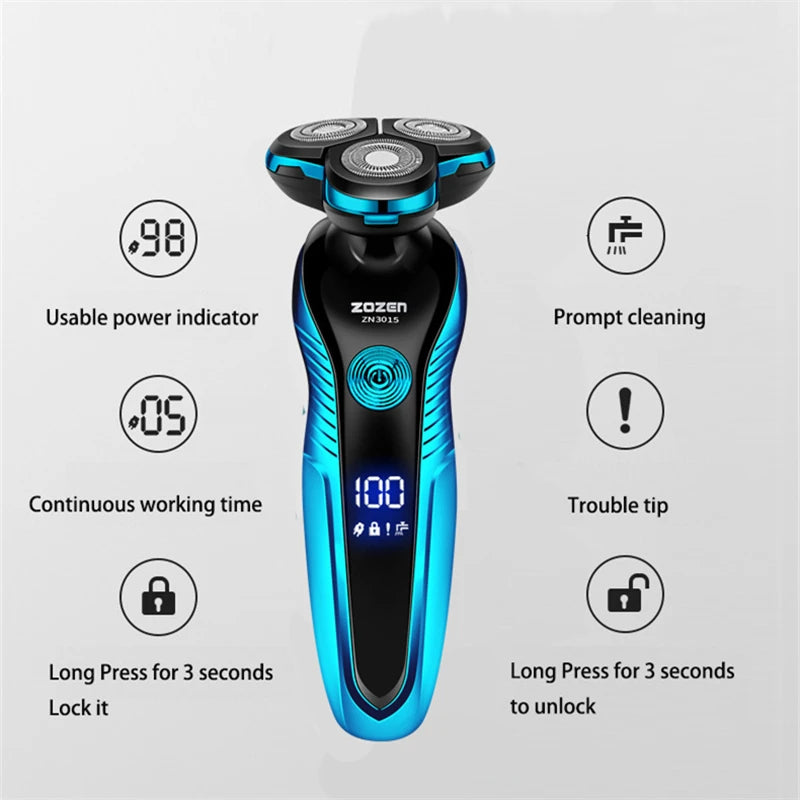 Rechargeable washable electric shaver