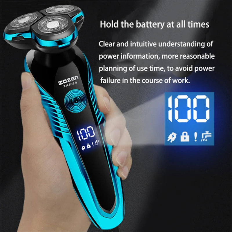 Rechargeable washable electric shaver