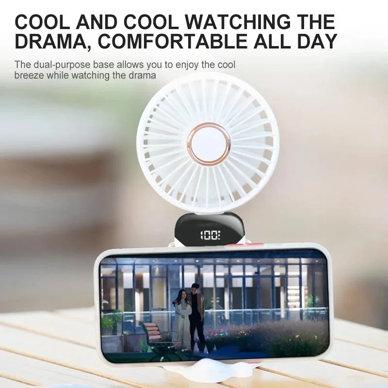 Mini Portable Foldable Fan 1800mAh Battery