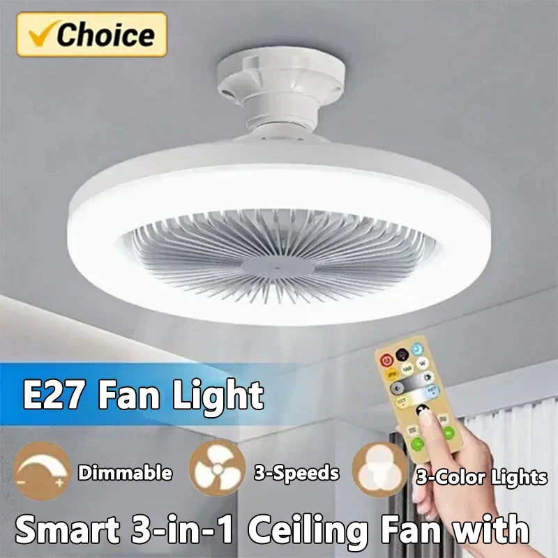 3 in 1 Smart Ceiling Fan with Remote Control Lighting