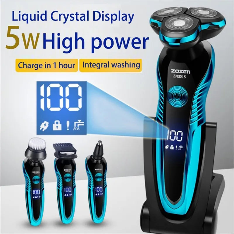 Rechargeable washable electric shaver