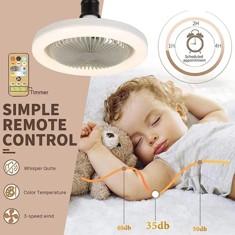 3 in 1 Smart Ceiling Fan with Remote Control Lighting